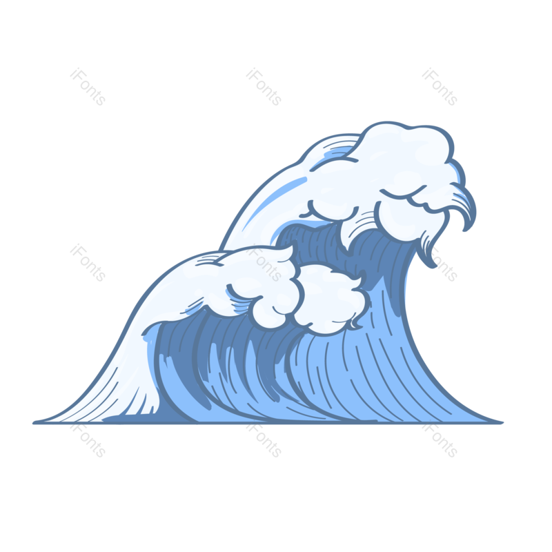 水花图片,蓝色元素,浪花PNG,手绘浪花免抠素材